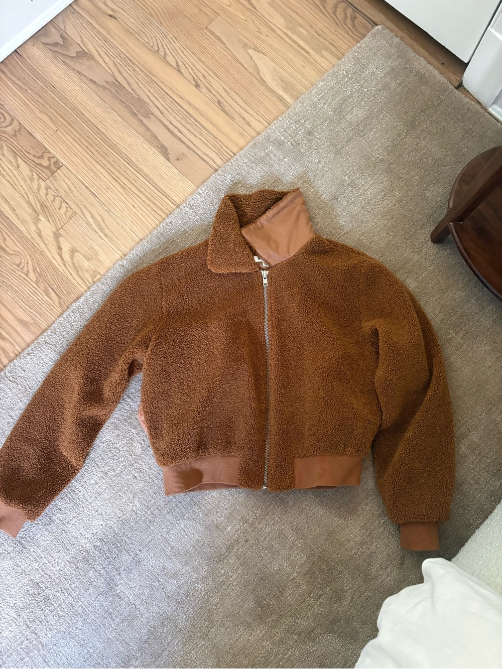 Wild Honey Chestnut Brown Teddy Zip Jacket